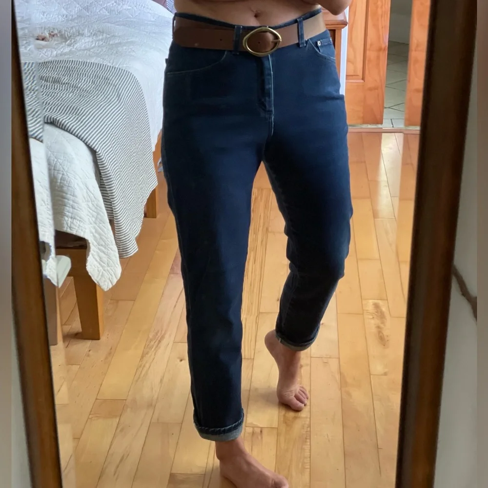 Vintage 90s Lee Dark Rinse High Rise Straight Leg Jeans Size 8S